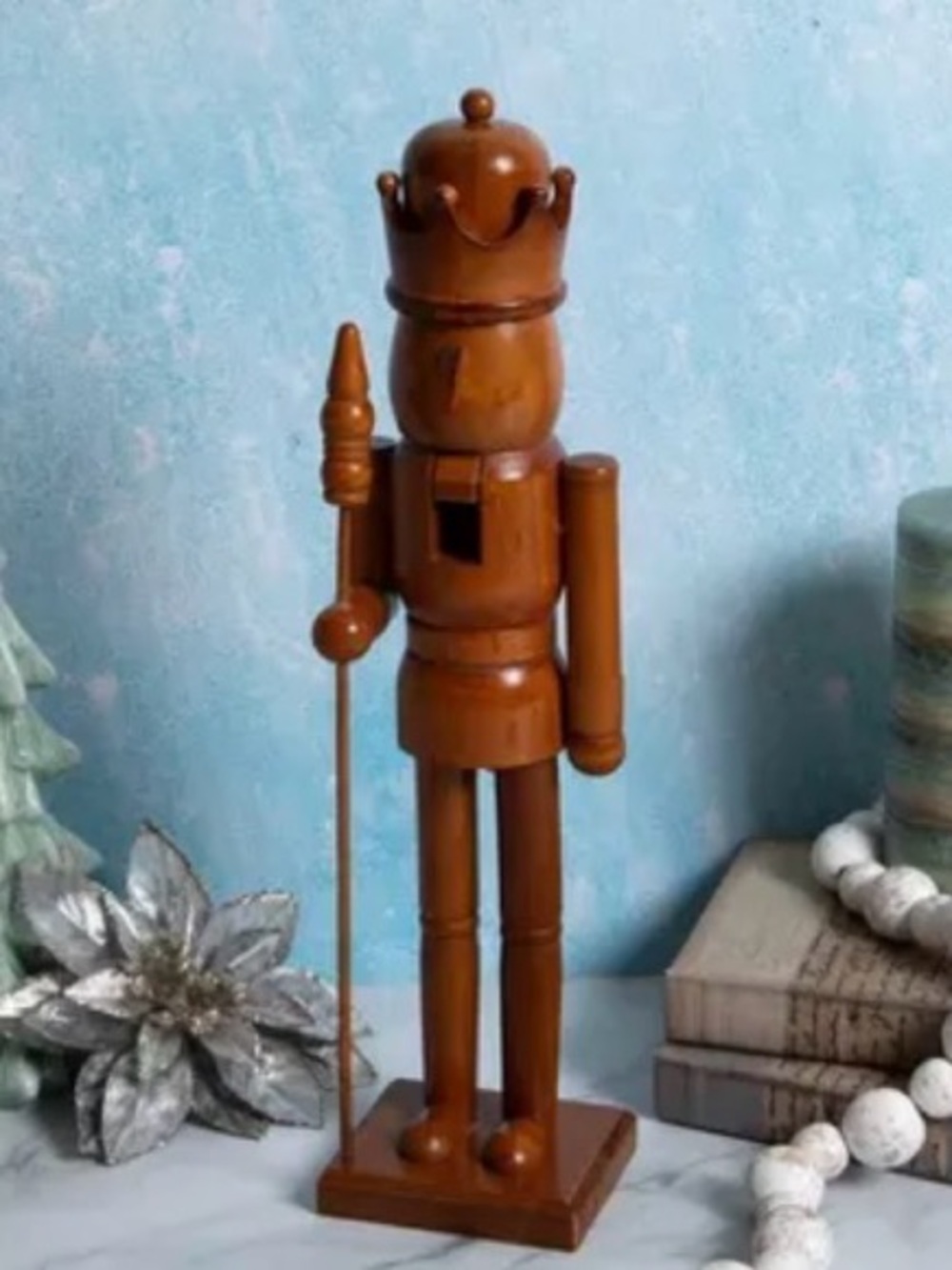 King Stained Wood Nutcracker Wooden Nutcracker Soldier Home Art - Brown